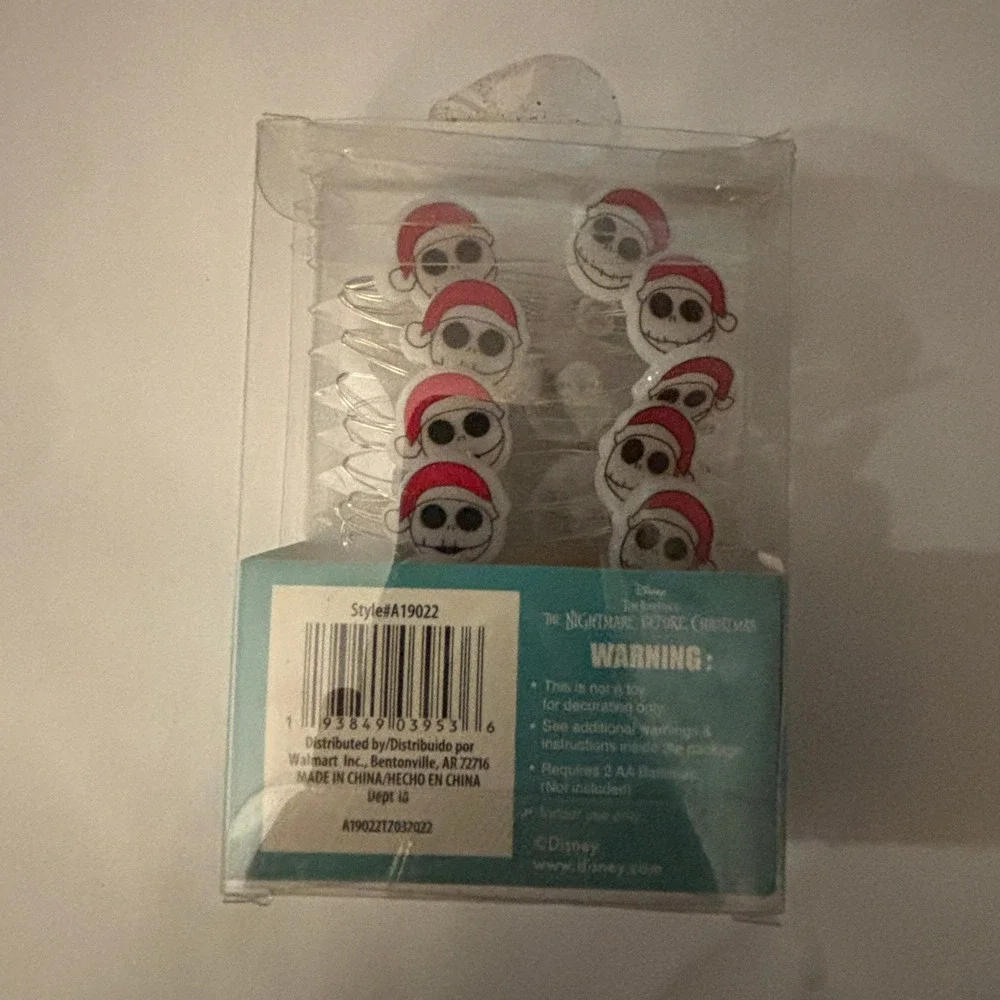 Disney Nightmare Before Christmas Jack Skellington Santa Mini String Lights 7ft
